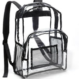 Clear Transparent School Backpack – Water-Resistant PVC Bag with Reinforced Straps | Security-Compliant Student Bookbag