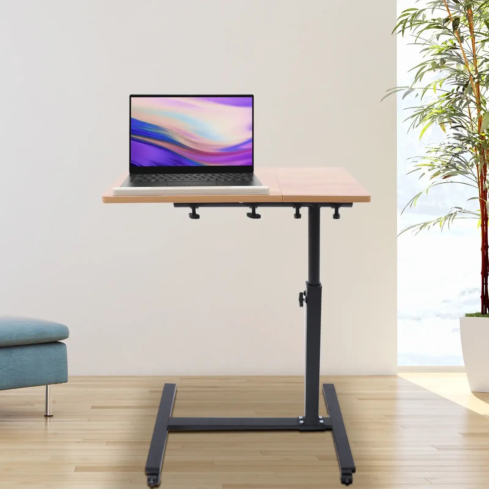 360° Rotating Adjustable Laptop Desk – Mobile Rolling Workstation with Height & Tilt for Home Office