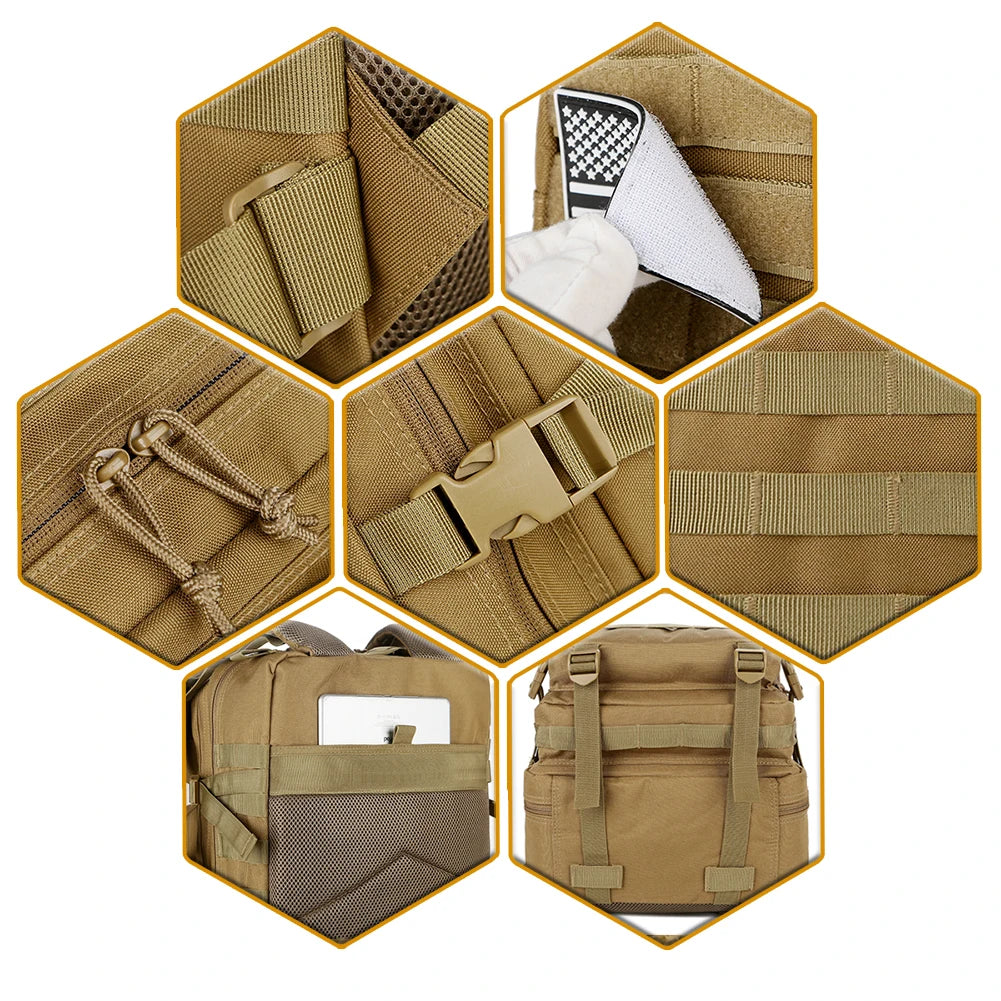 50L Tactical MOLLE Backpack — Outdoor Military Rucksack for Trekking, Hunting & Camping Gear