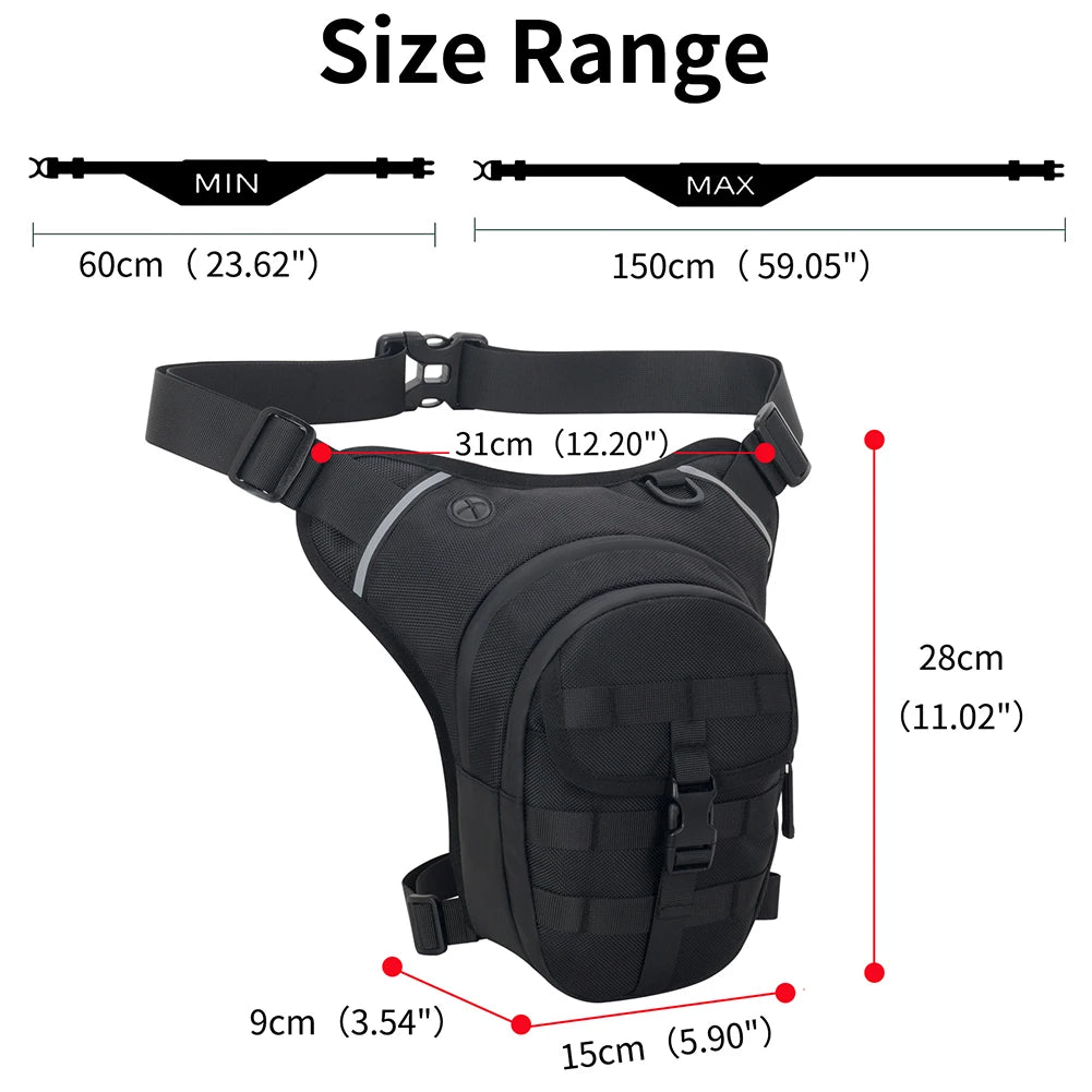Waterproof Motorcycle Waist & Thigh Bag – Large-Capacity Drop Leg Riding Bag for Men, Outdoor Moto Travel & Adventure Gear