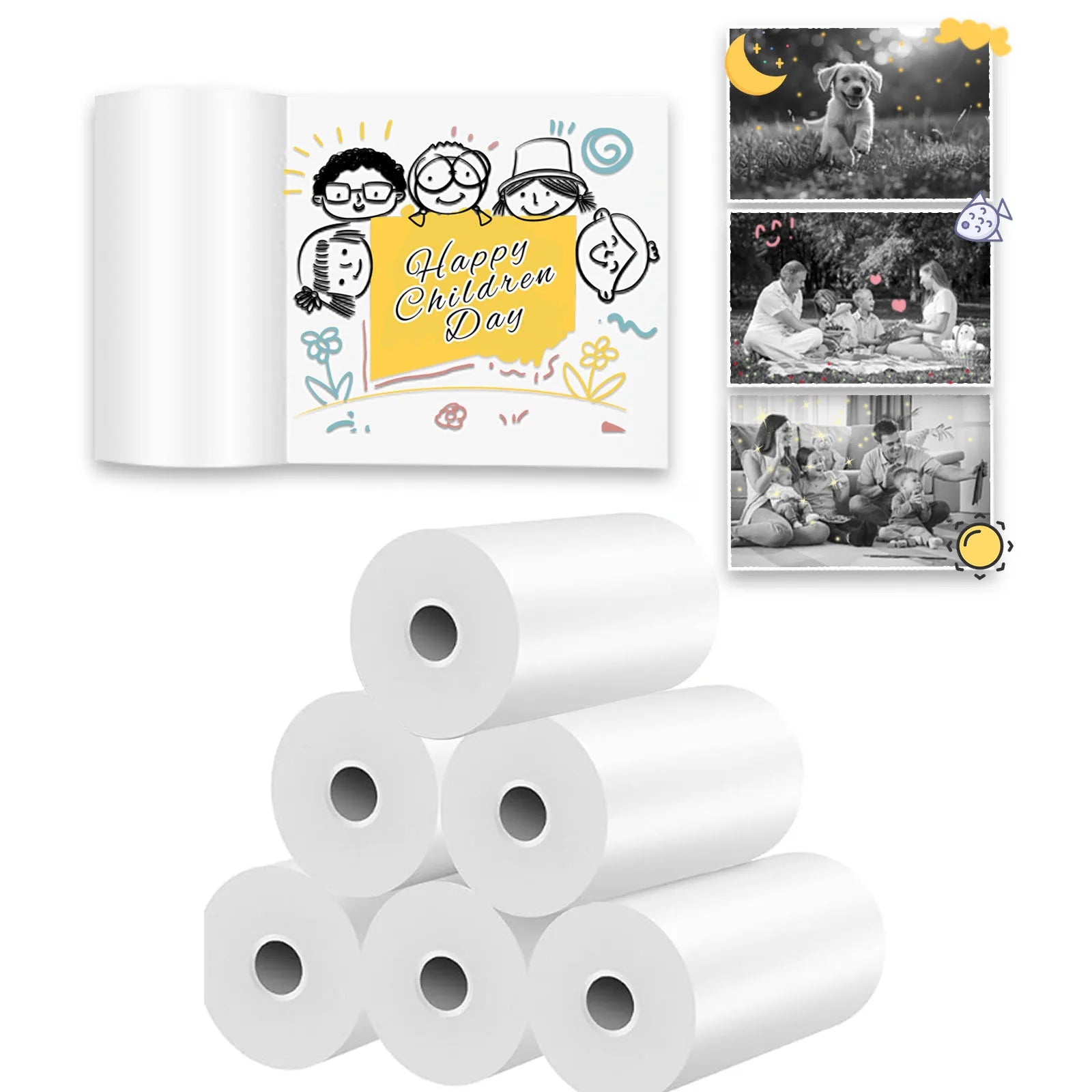 6-Pack Portable Thermal Print Paper Rolls for Instant Print Cameras – HD Quality, Compatible Refill Set