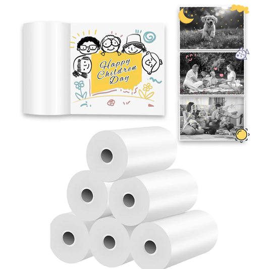 6-Pack Portable Thermal Print Paper Rolls for Instant Print Cameras – HD Quality, Compatible Refill Set