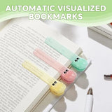 3-Piece Silicone Automatic Bookmark Set – Cute Alligator Clip Designs, Stay-in-Place Markers for Reading & Study