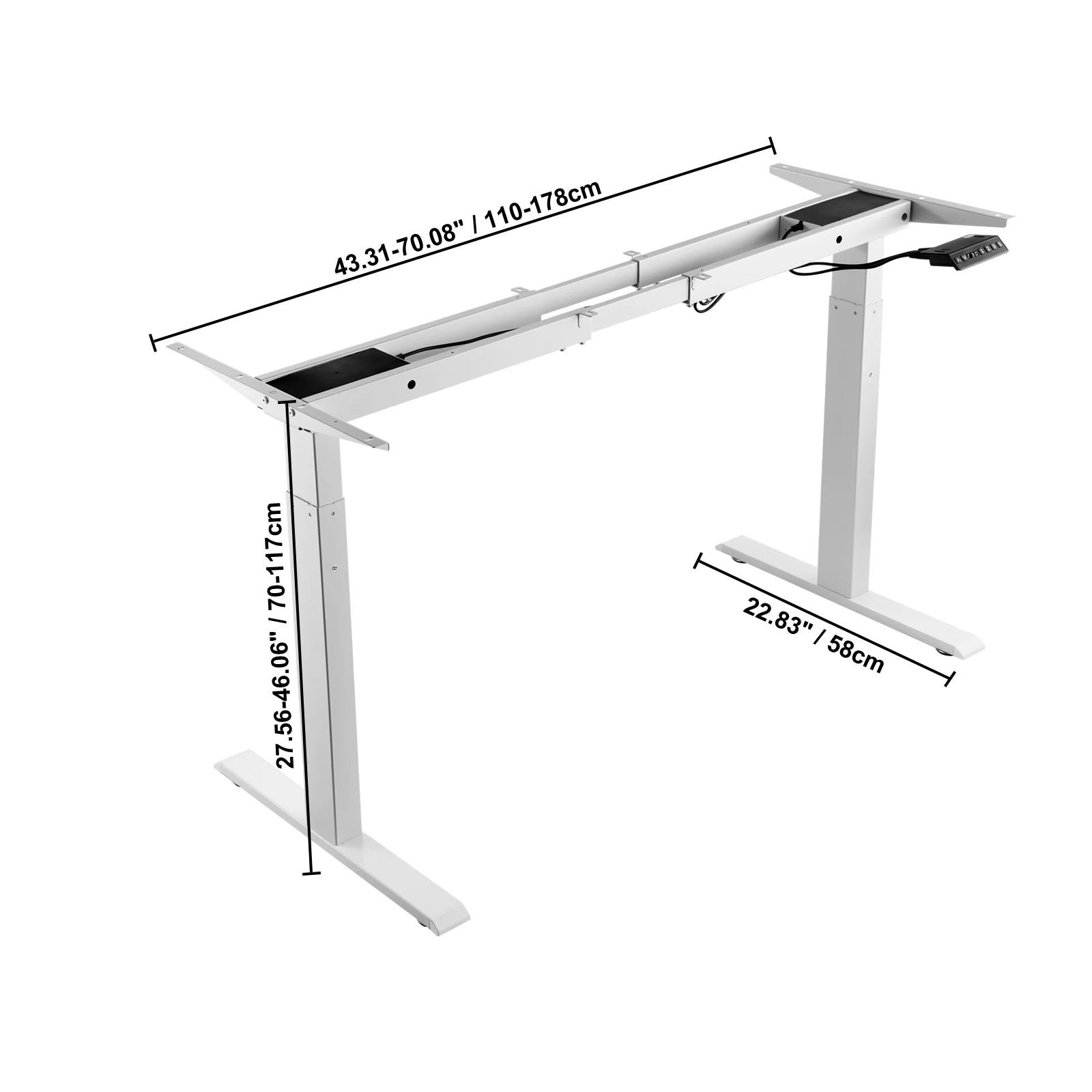 SucceBuy Electric Standing Desk Frame – Ergonomic Adjustable Legs for DIY Workstation (Black & White)