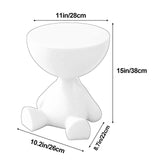 Modern Round Coffee Side Table – Matte Finish Living Room & Bedside Nightstand with Small Storage Rack (Wedyvko)”