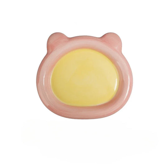 Cute Cartoon Ceramic Cat & Dog Bowl – Durable Food & Water Dish for Pets