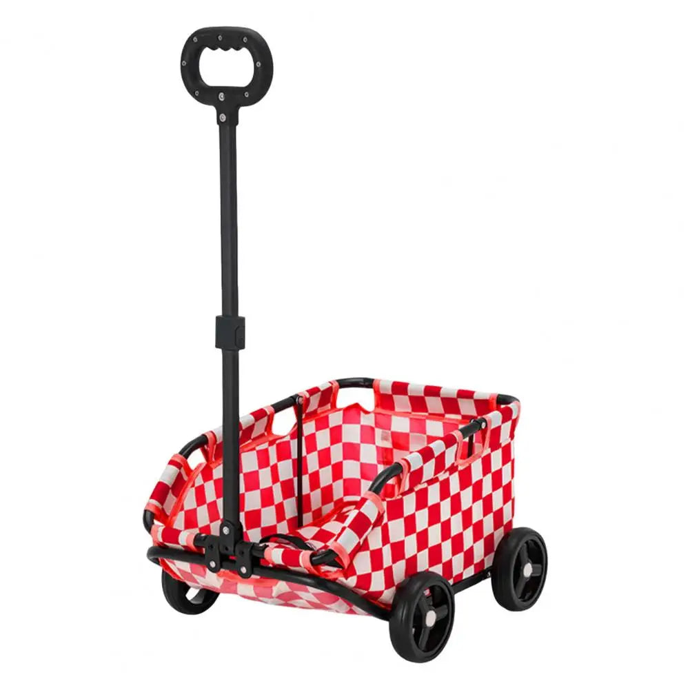 Safe Hair-Free Pet Carrier Stroller – 4-Wheel Folding Cart for Small Dogs & Cats, Travel, Shopping & Walking