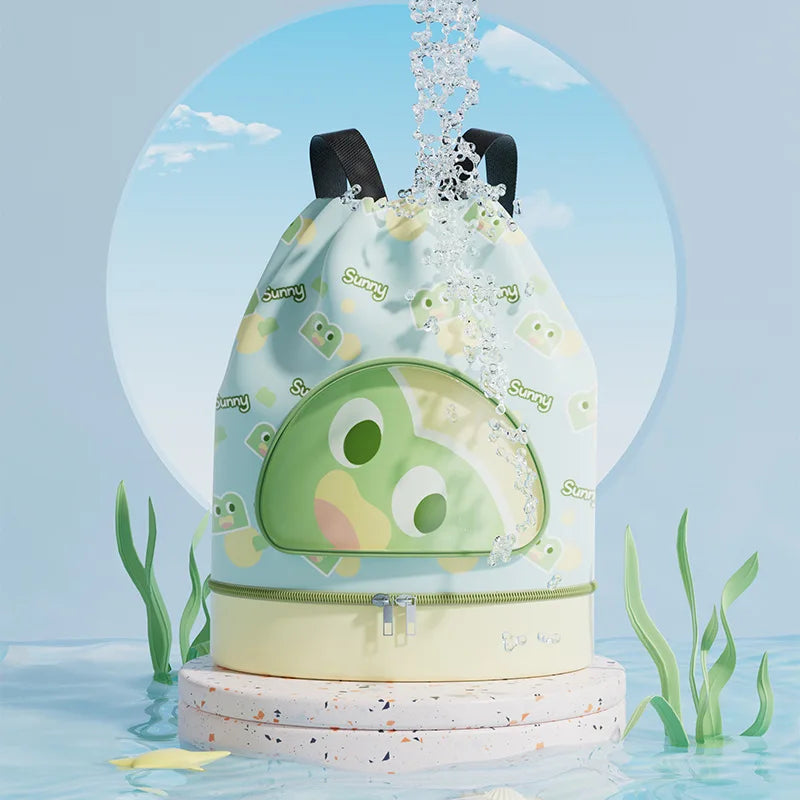 Cartoon Children’s Swimming Backpack with Dry-Wet Separation & Shoe Compartment – Summer Travel & Beach Bag for Kids 🎒🌊