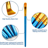 Artist Paint Brushes Set – 20 Brushes for Oil, Watercolor & Acrylic Painting on Canvas, Rock & Face (Blue)