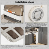 Slim Movable Bathroom Cabinet with Wheels & Plastic Drawers – Mobile Storage Cart for Small Spaces