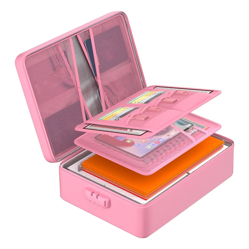 Fireproof Document Organizer – Waterproof Multi-Layer File Storage Box for Important Papers