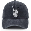 Skeleton Hand Embroidered Hat – Adjustable Cotton Skull Finger Baseball Cap for Men & Women