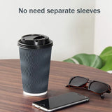 16 oz Disposable Paper Coffee Cups With Lids & Straws – 90-Set To-Go Hot Drink Bundle