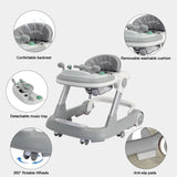 “2-in-1 Baby Walker – Foldable Toddler Push Walker with Removable Feeding Tray & Music Play Tray (No Battery Required)”