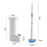 Wall-Mounted Disposable Toilet Brush & Holder Set – Includes 8/16/24 Refill Heads