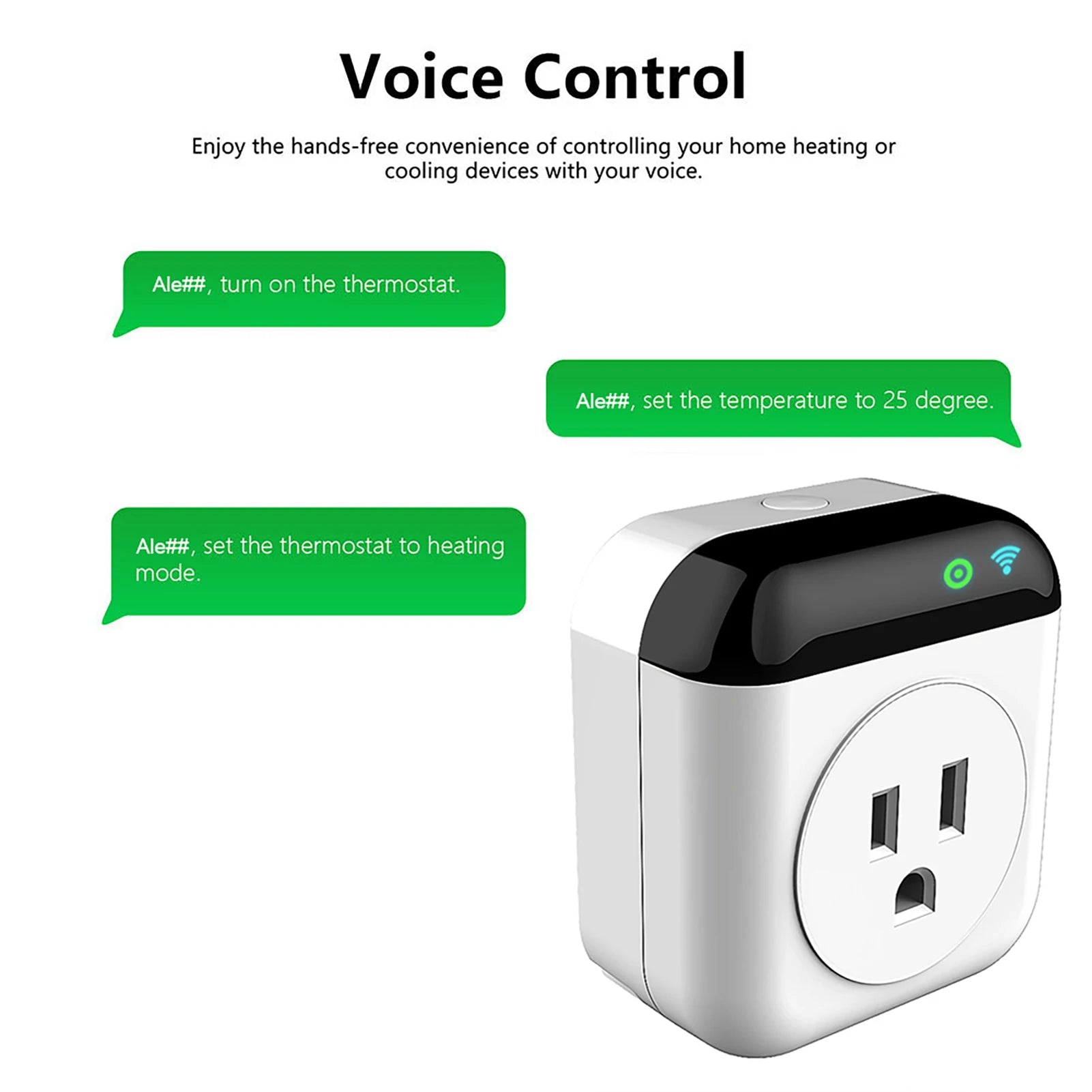 Smart Thermostat Socket – 10A WiFi Programmable Temperature Control Plug with App & Voice Control, Mini Timed Socket for Home & Office