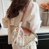 Straw Woven Large Capacity Tote Bag for Women – Woven Shoulder Bag for Beach, Party & Vacation