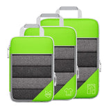 3-6 pcs Compressed Packing Cubes Travel Storage Organizer Set with Shoe Bag & Mesh Visual Luggage Set