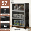 3-4-5-Layer Multifunction Folding Storage Cabinet with Wheels – Stackable Large Capacity Organizer