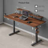 Electric Standing Desk with Dual Adjustable Monitor Shelves – Sit-Stand Desk with Memory Controller & Adjustable Height