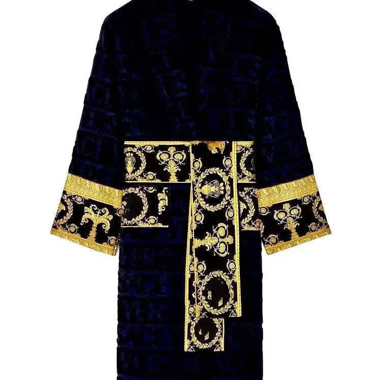 Autumn Winter Unisex Bathrobe – Long Sleeve Plush Homewear Robe with Belt & Pockets | Cozy Couple Pajama Robe