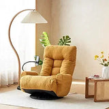 360° Swivel Gaming Floor Chair – 5-Position Adjustable Folding Sofa Chair with Armrests, Cushion & Phone Holder for Indoor Use