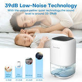 1000 ml Mini Air Dehumidifier – Quiet Auto-Shutoff Moisture Reducer for Bedroom, Home & RV