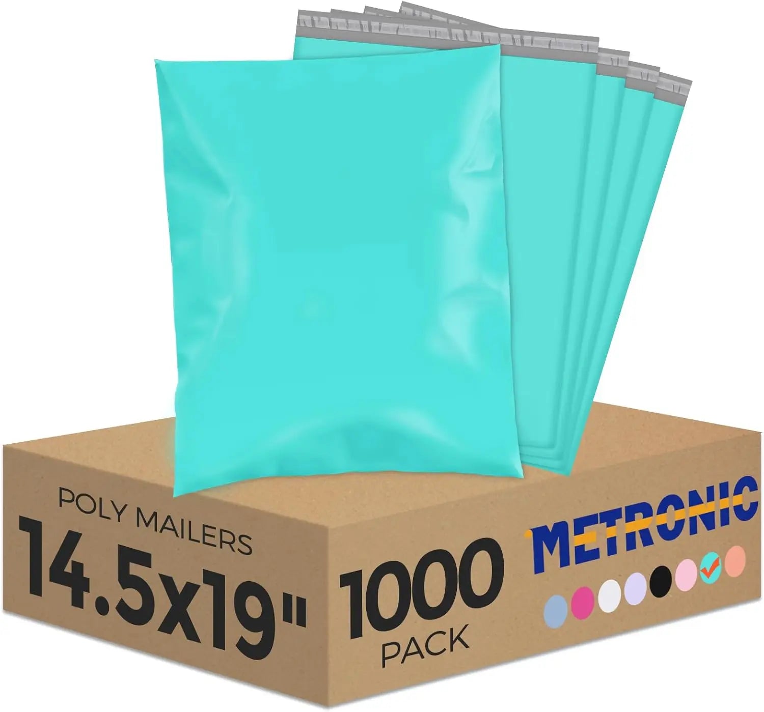 1000 Pack Poly Mailers – 14.5″×19″ Light Pink Shipping Bags with Strong Adhesive, Large Envelopes for Clothing