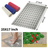 Premium Non-Slip PVC Bath & Shower Mat – Anti-Bacterial Floor Pad for Bathroom (Grey)
