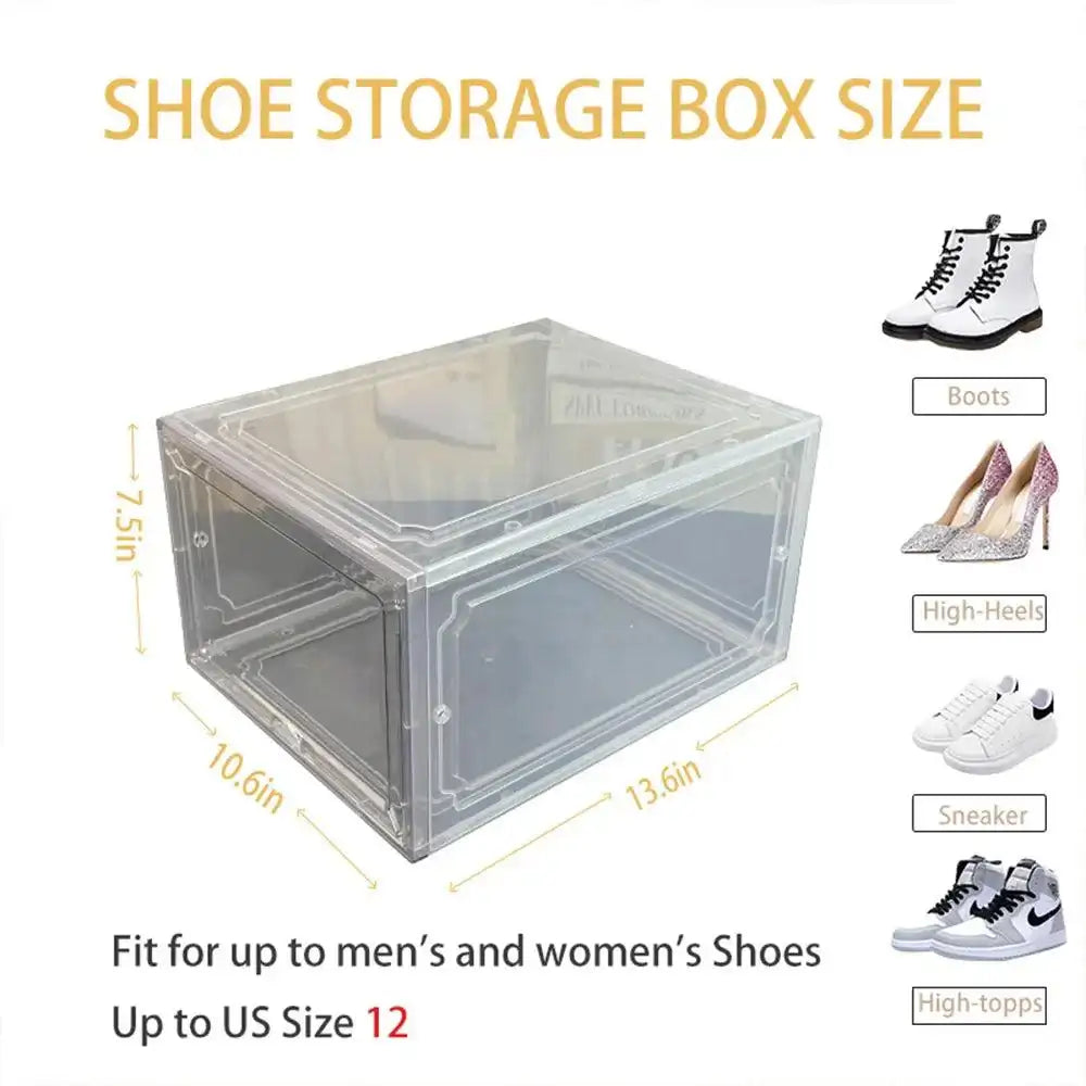 Shoe Storage Box (4pack) Shoes Organizer Auto-Opening White Shoe-shelf Home Furniture Cabinets for Living Room Shoerack Cabinet - PulinGO