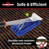 “Grill Brush & Scraper – Safe Nylon Bristles Triple Scrubber for BBQ Cleaning Cast Iron, Porcelain & Weber Gas Grates”