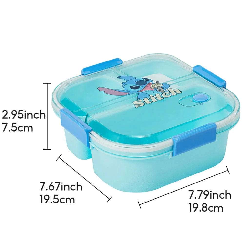 MINISO Disney Stitch Kids Lunch Box with Handles – Compartment Lunch Box for Boys