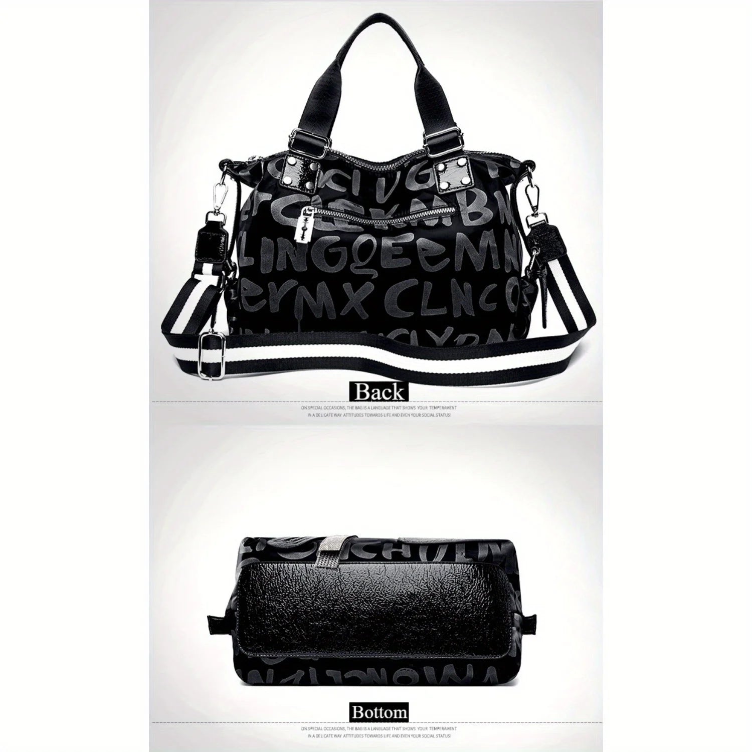 2025 New Letter Pattern Large Capacity Women’s Shoulder Bag – Stylish Multi-Functional Crossbody for Daily Travel 👜✨