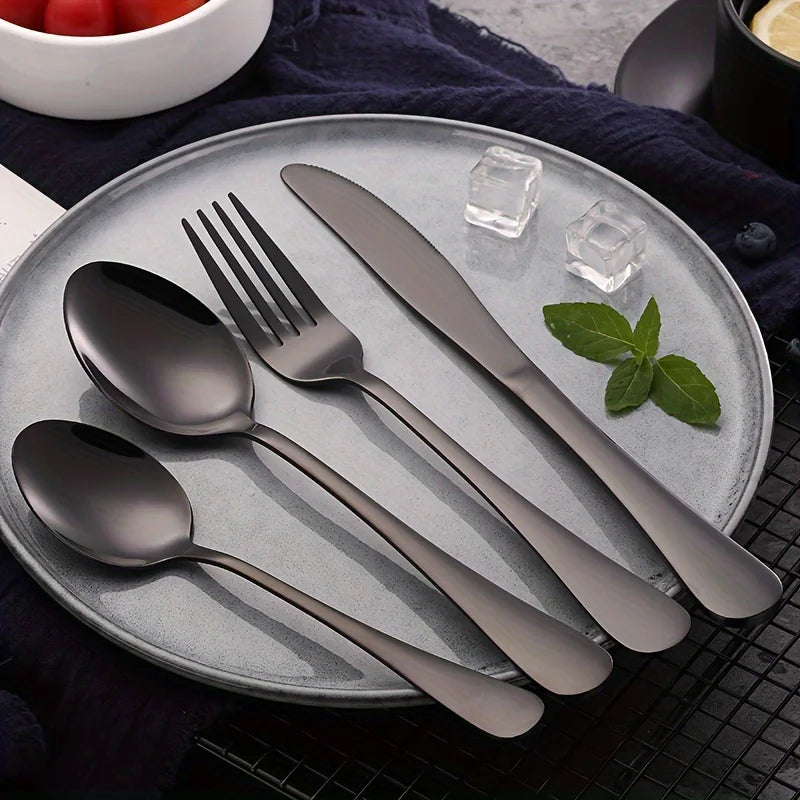 24-Piece Stainless Steel Cutlery Set – Premium Flatware Service for 6 | Knives, Forks & Spoons