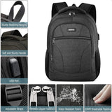 Unisex 15.6" School Laptop Backpack – Water-Resistant USB Charging Bookbag for Teen Boys, Girls, College Students & Adults