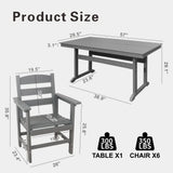 “7-Piece HDPE Patio Outdoor Dining Set – 51” Dining Table with 6 Chairs, Weather-Resistant Outdoor Furniture”