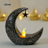 Ramadan Star & Moon LED Candlestick Lamp – Islamic Home Décor for Eid, Allah’s Blessing & Mubarak Nights