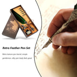 ✒️ Retro Vintage Calligraphy Feather Dip Pen Set – Quill Fountain Pen with Ink for Writing, Crafts & Gifts