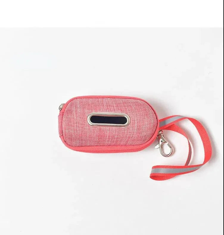 Portable Dog Poop Bag Dispenser – Pet Waste Bag Holder with Rope Clip & Refill Bags for Easy Cleanup on Walks