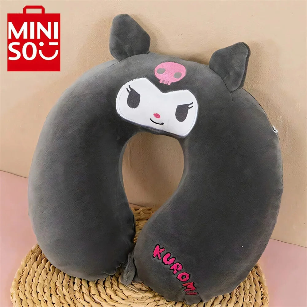 “ Miniso Sanrio U-shaped neck pillow – Kuromi & Cinnamoroll travel cushion for teens & adults, nap & sleep support ”