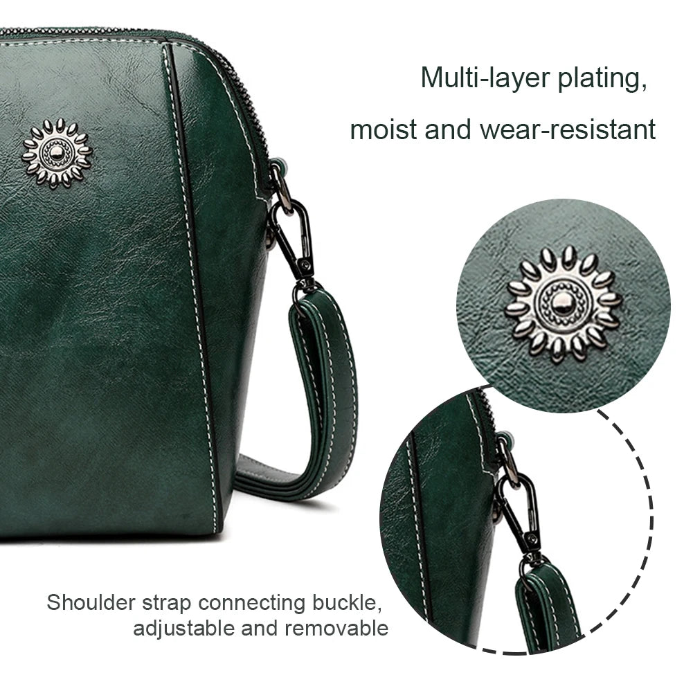 Women’s Retro PU Crossbody Bag — Waterproof Scratch-Resistant Phone Wallet Messenger Purse