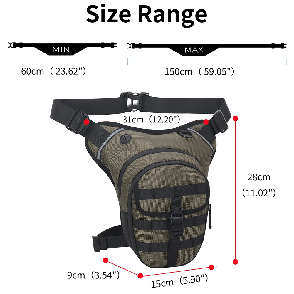 Waterproof Motorcycle Waist & Thigh Bag – Large-Capacity Drop Leg Riding Bag for Men, Outdoor Moto Travel & Adventure Gear