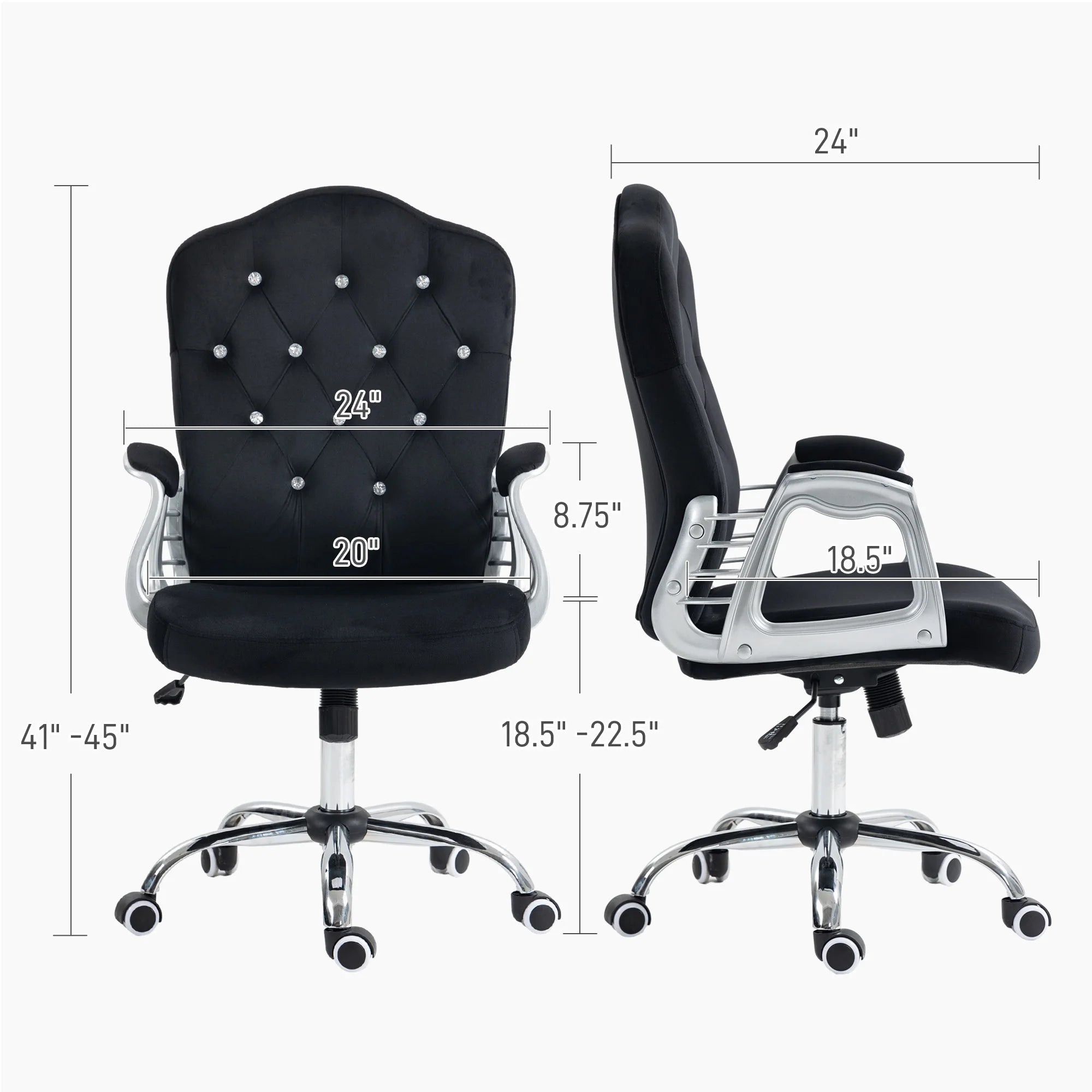💺 Vinsetto Home Office Chair – Black Ergonomic Desk Chair with Adjustable Height & Tilt Function
