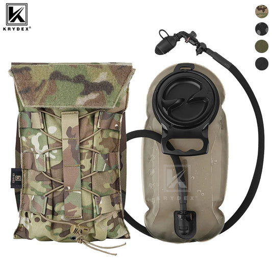KRYDEX 500D Tactical Hydration Carrier – MOLLE 50oz Water Bladder Pouch | 1.5L Outdoor Hiking Hydration Pack