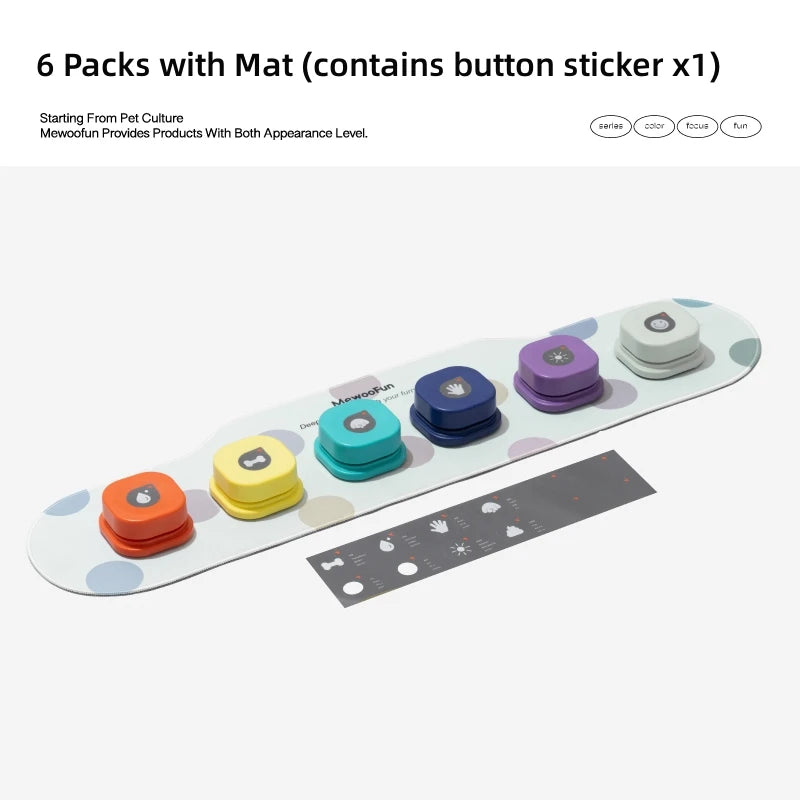 Mewoofun Voice Recording Button – Interactive Talking Pet Training Buzzer with Mat