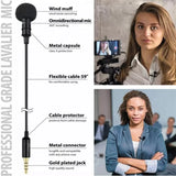 3.5 mm Clip-On Lavalier Microphone – Compact Lapel Mic for Mobile, Conference, Speech & Video Recording
