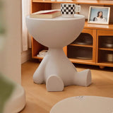 Modern Round Coffee Side Table – Matte Finish Living Room & Bedside Nightstand with Small Storage Rack (Wedyvko)”