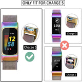 Chic Metallic Adjustable Stainless Steel Mesh Loop Replacement Straps (2-Pack) for Fitbit Charge 5 – Premium Style & Comfort