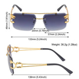 2024 Vintage Rimless Sunglasses – Oversized Square Gradient Shades with Double Bridge & UV400 Protection (Unisex)