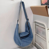 Unisex Denim Hobo Sling Bag – Adjustable Strap, Large-Capacity Daily Shoulder & Crossbody Bag